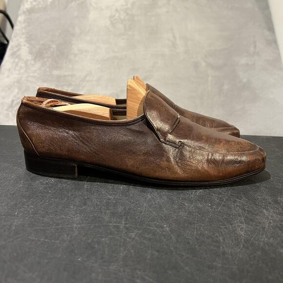 Bally Basel Dress Shoes Mens Size 9.5 M Brown Leather Slip On Made Switzerland main image 8